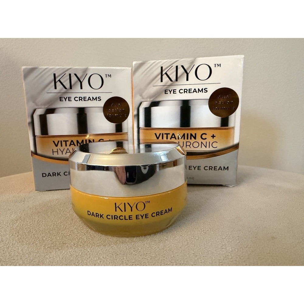 2 KIYO Eye Creams Vitamin C & Hyaluronic Dark Circle Eye Cream 1oz  NIB